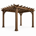 Pergola en bois de pin solide marron 300 x 300 x 240 cm
