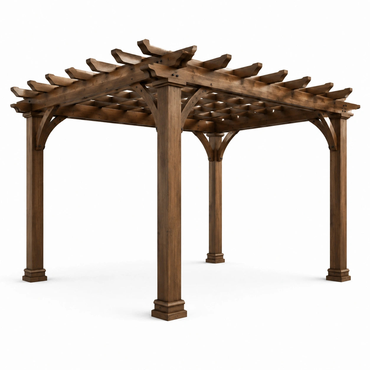 Pergola en bois de pin solide marron 300 x 300 x 240 cm