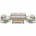 Ensemble de mobilier d'extérieur en aluminium avec coussins en polyester taupe