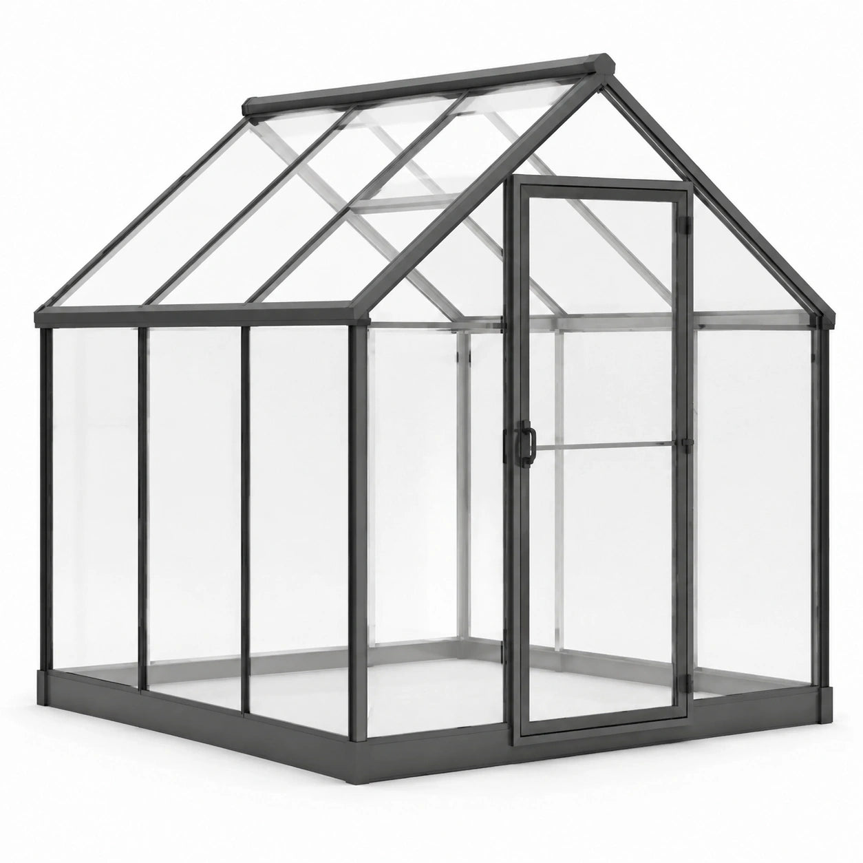 Serre en aluminium et verre trempé 200x200x220 cm transparente