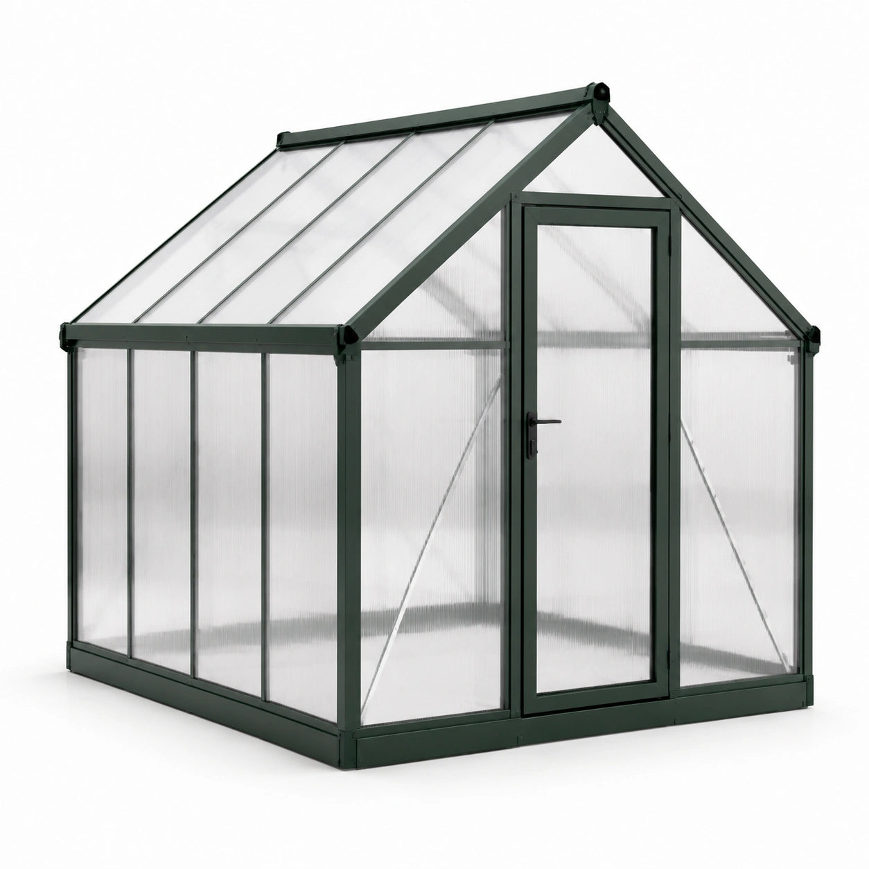 Serre de jardin en aluminium et polycarbonate à double paroi verte 190x190x195 cm