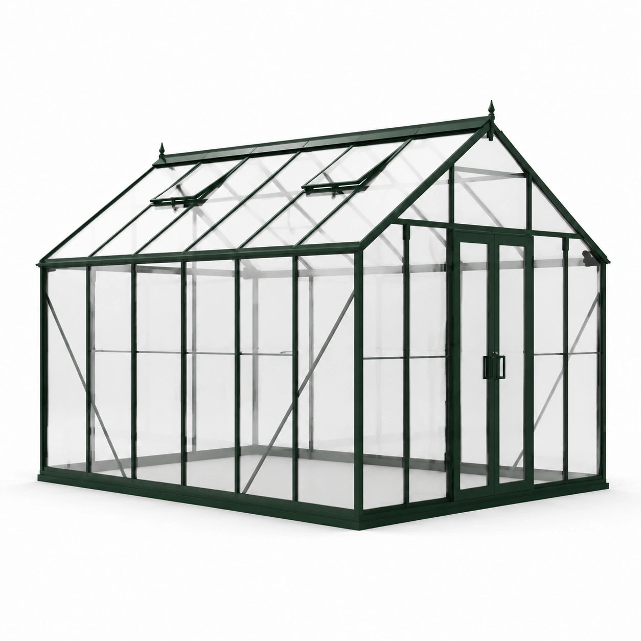 Serre de jardin en aluminium et verre trempé 300x250x220 cm vert