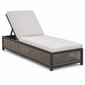 Bain de soleil en aluminium avec coussin en polyester gris