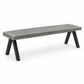 Banc en béton avec pieds en métal noir 180 cm
